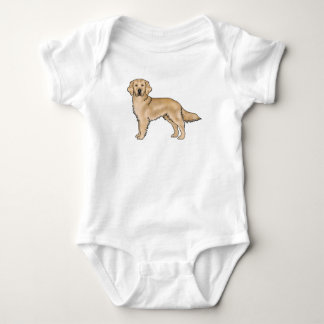 Yellow Golden Retriever Adorable Cartoon Dog Baby Bodysuit