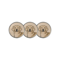 Yellow Golden Retriever Cartoon Dog Head