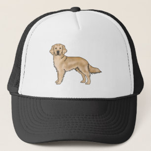 Yellow Golden Retriever Cute Cartoon Dog Art Trucker Hat