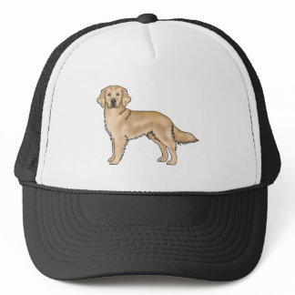 Yellow Golden Retriever Cute Cartoon Dog Art Trucker Hat