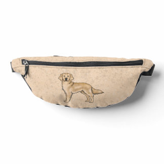 Yellow Golden Retriever Cute Cartoon Dog Beige Fanny Pack