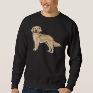 Yellow Golden Retriever Cute Cartoon Dog Design Sweatshirt