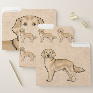 Yellow Golden Retriever Cute Cartoon Dog File Folder