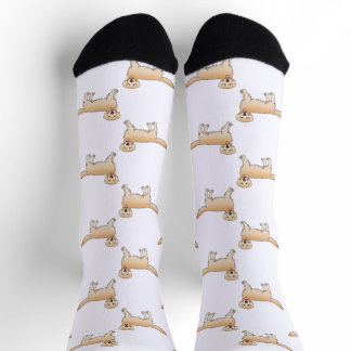 Yellow Golden Retriever Cute Cartoon Dog Pattern Socks