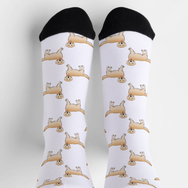 Yellow Golden Retriever Cute Cartoon Dog Pattern Socks (Top)
