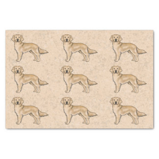 Yellow Golden Retriever Cute Cartoon Dog Pattern Tissue Paper