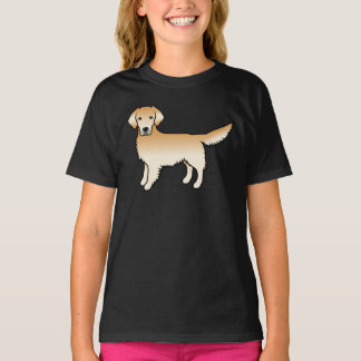 Yellow Golden Retriever Cute Cartoon Dog T-Shirt