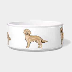 Yellow Golden Retriever Cute Cartoon Dogs Bowl