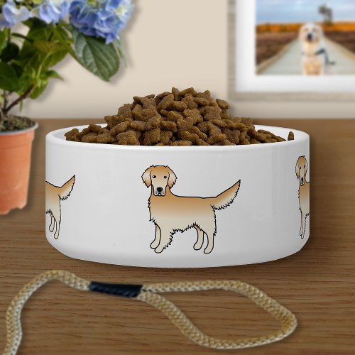 Yellow Golden Retriever Cute Cartoon Dogs Bowl