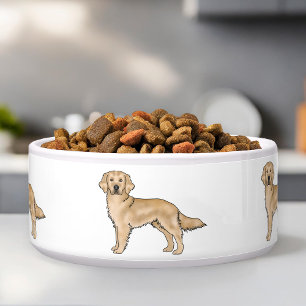 Yellow Golden Retriever Cute Cartoon Dogs Bowl