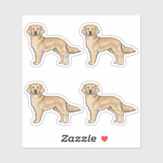 Yellow Golden Retriever Cute Cartoon Dogs Sticker