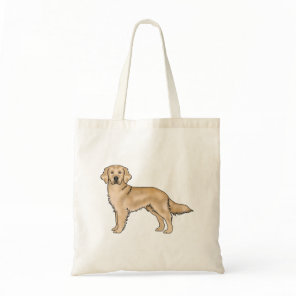 Yellow Golden Retriever Cute Dog Illustration Tote Bag