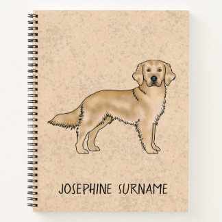 Yellow Golden Retriever Cute Dog With Custom Text Notebook