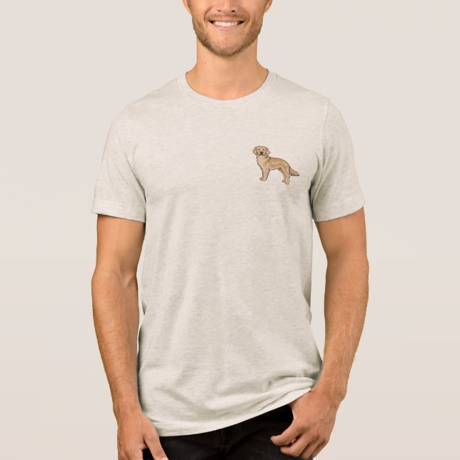 Yellow Golden Retriever Cute Unique Cartoon Dog Tri-Blend Shirt (Front)