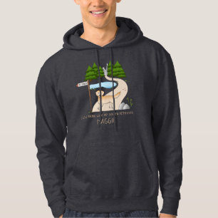 Yellow Golden Retriever Dog By A Hiking Trail Hoodie