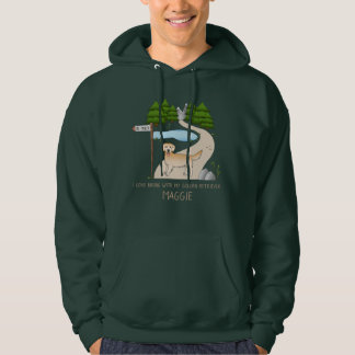 Yellow Golden Retriever Dog By A Hiking Trail Hoodie