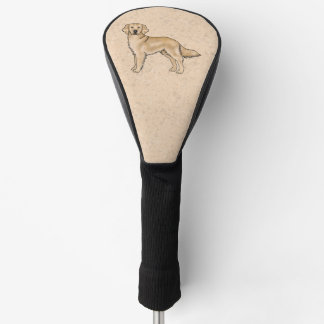 Yellow Golden Retriever Drawing Cute Cartoon Dog Golf Head Cover