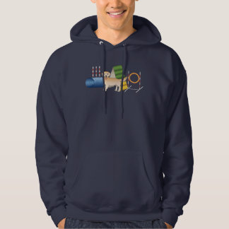 Yellow Golden Retriever With Agility Equipment Hoodie