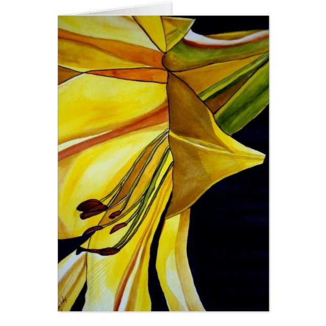 Yellow golden spledor lily flower cards (Front)