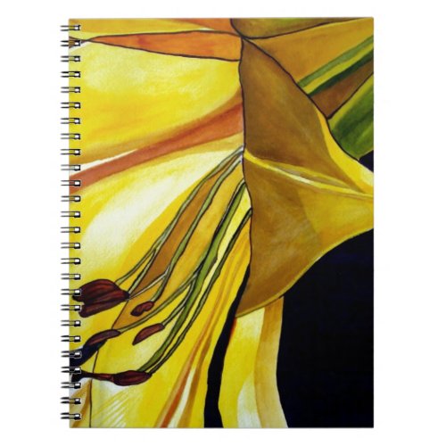 Yellow Golden Splendor lily original art Notebook