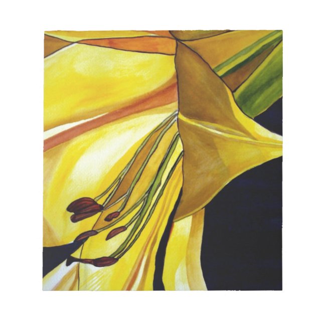 Yellow Golden Splendor lily original art Notepad (Front)