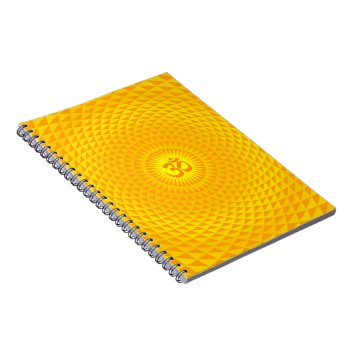 Yellow Golden Sun Lotus Flower Meditation Wheel Om Notebook by mystic_persia at Zazzle