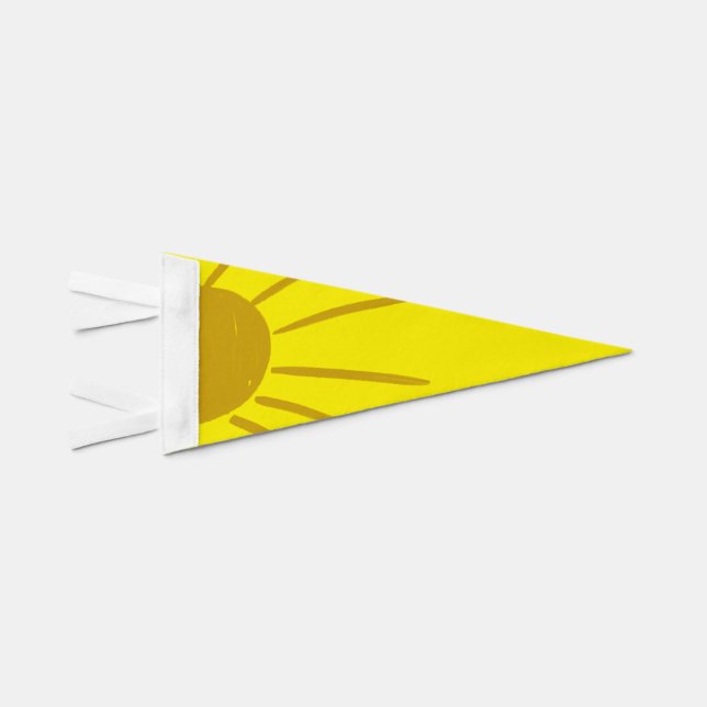 Yellow Golden Sunshine Pennant Flag (Front)