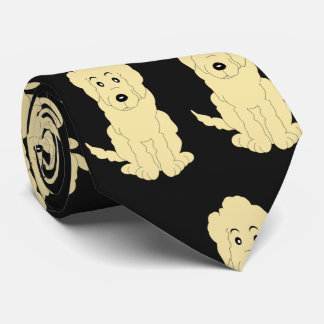 Yellow Goldendoodle Design Any Colour Background Neck Tie