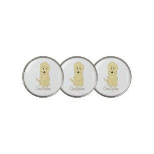 Yellow Goldendoodle Dog Design Golf Ball Marker