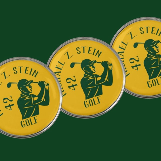 Yellow Golf Ball Marker with his name (Creator Uploaded)