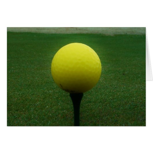 Yellow Golf Ball on a mountain golf course (Front Horizontal)