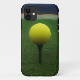 Yellow Golf Ball on a mountain golf course iPhone 11 Case