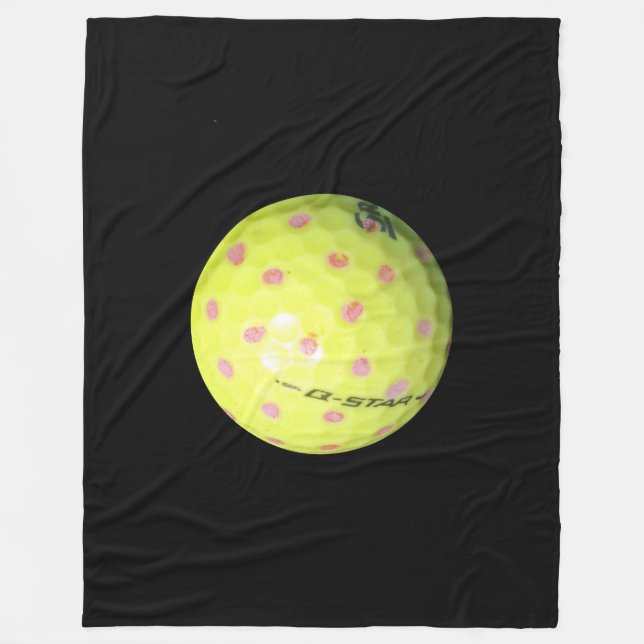 Yellow Golf Balls On Black, Fleece Blanket (Front)
