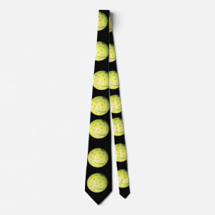 Yellow Golf Balls On Black, Neck Tie