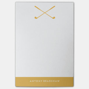 Yellow Golf Clubs Personalized Post-it Notes