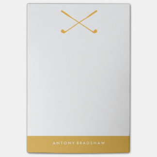 Yellow Golf Clubs Personalized Post-it Notes