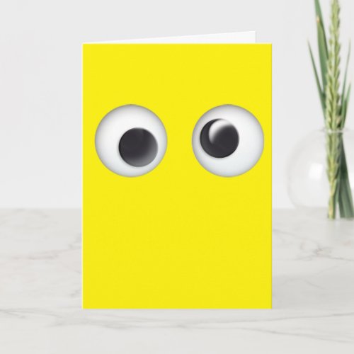 Yellow Googly Eyes Happy Birthday Card