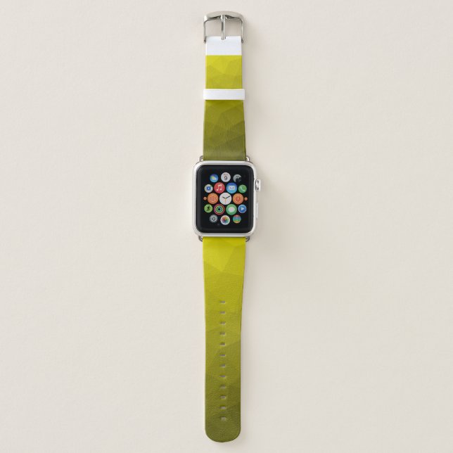 Yellow gradient geometric mesh pattern apple watch band (Front)