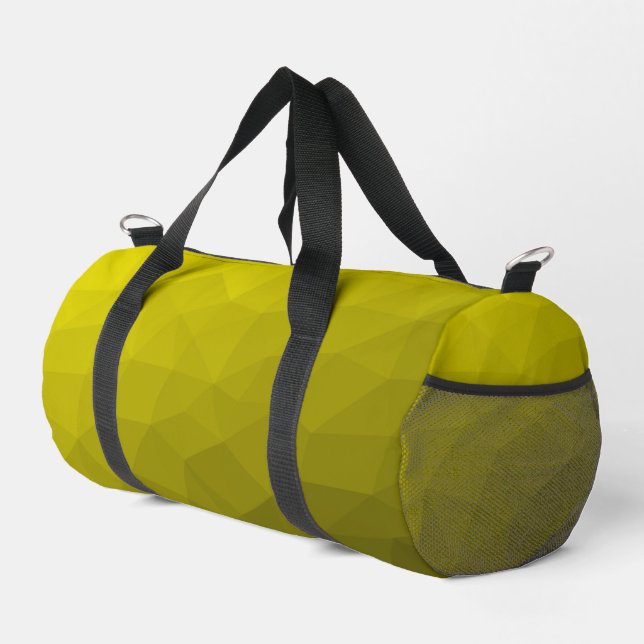 Yellow gradient geometric mesh pattern duffle bag (Right Corner)