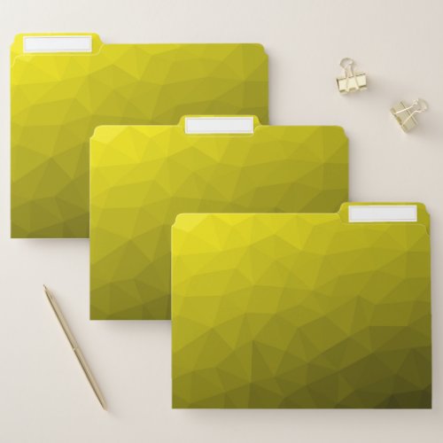 Yellow gradient geometric mesh pattern file folder