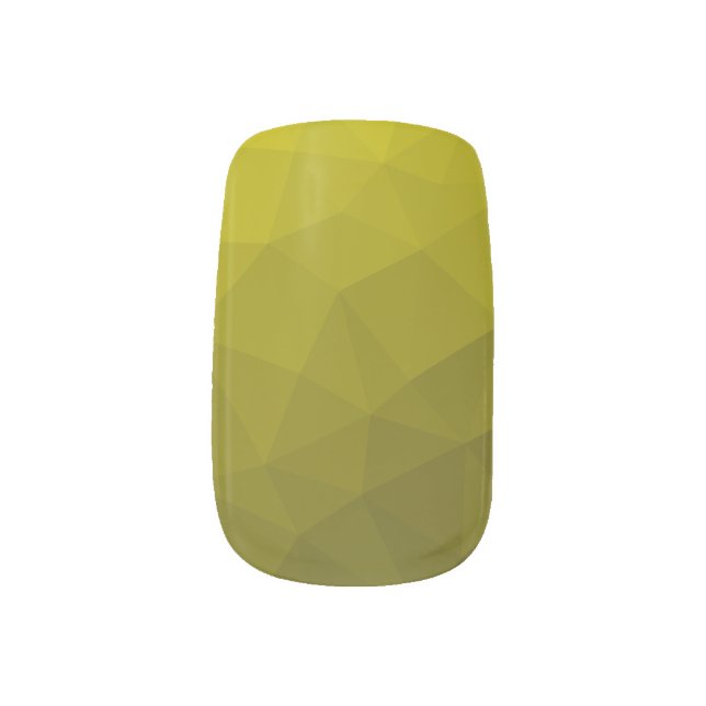 Yellow gradient geometric mesh pattern minx nail art (Left Thumb)