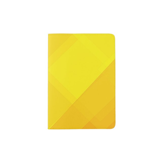 yellow gradient monochrome grid summer sun bright passport holder (Front)