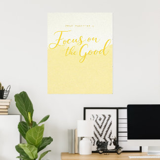 Yellow Gradient Positivity Quote – Minimalist Wall Poster