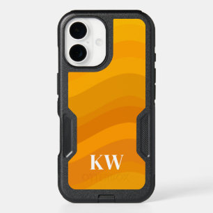 Yellow Gradient Wavy Lines Geometric Personalized iPhone 16 Case