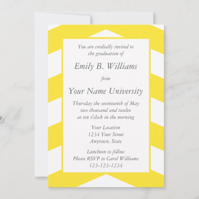 Yellow Graduation Invitations or Announcements (Front)
