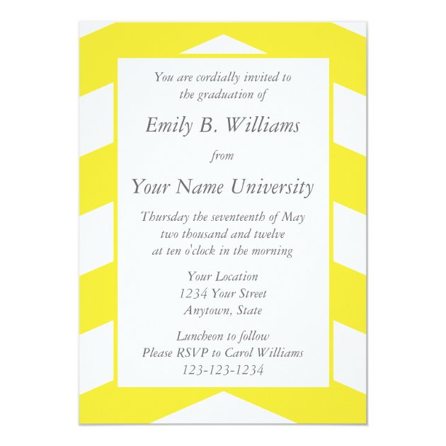Yellow Graduation Invitations Or Announcements