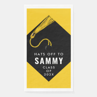 Yellow Graduation Party Paper Guest Towels