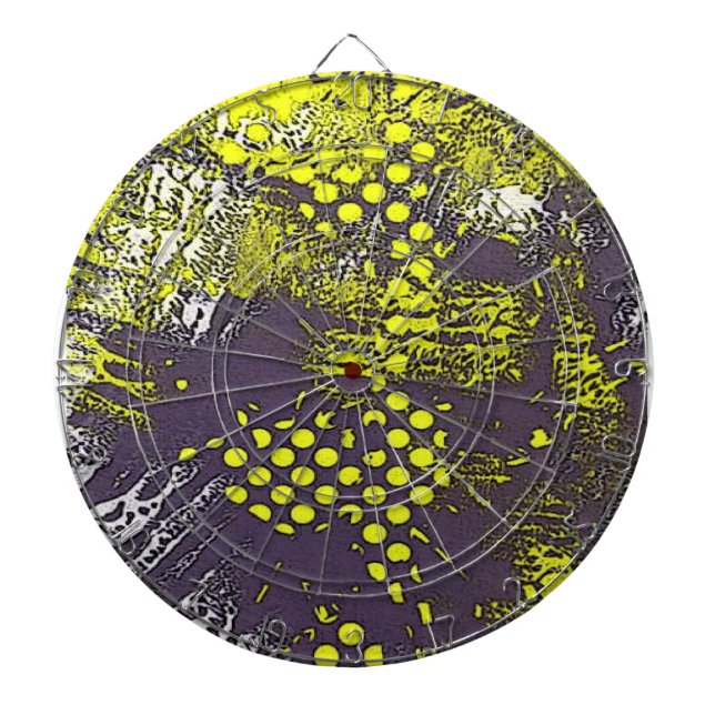 Yellow Graffiti Abstract Dartboard (Front)