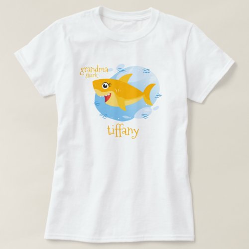 Yellow Grandma Shark T_Shirt