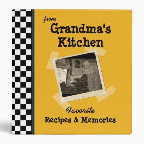 Yellow Grandmas Kitchen 15 Photo Recipe new 3 Ring Binder